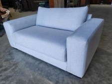Modern 2 seat grey sofa ex shop display 70's style square