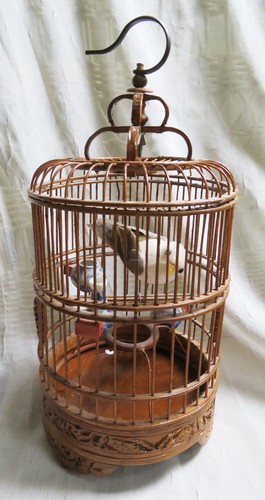 Vintage chinese bamboo bird - vintage,