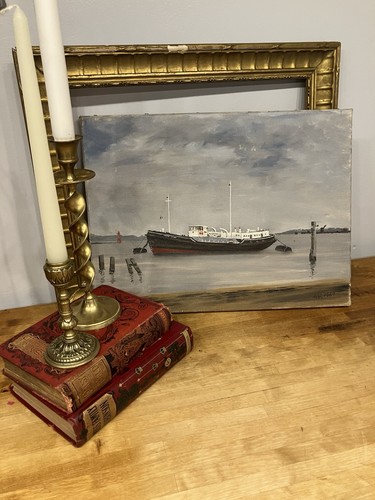Vintage signed oil painting - signed,