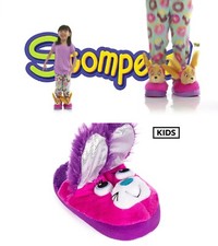 Stompeez POP UP Slippers  Purple Bunny Fun Xmas Plush New