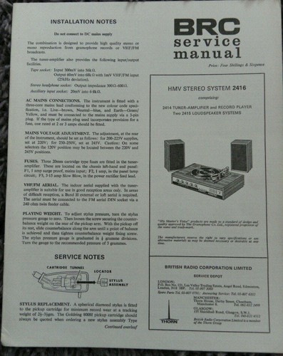 Hmv 2416 record player stereo - hmv,