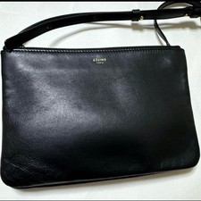 CELINE Celine Trio Small Black Old Logo From Japan