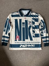 Vintage Nike Polo Shirt Men’s L Beige Green  90s Made in Thailand 