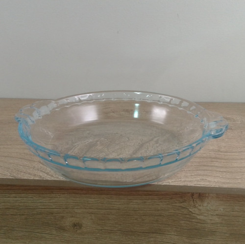 Pie dish clear glass small - pie,