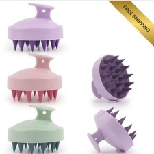 Hair Scalp Massager Brush Silicone Shampoo Massage Scrubber Shower Cleaning Tool