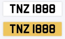 TNZ 1888 Dateless reg  registration number plate. 888 Tony Tina TN Celtic lucky 