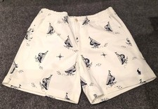 MEN'S RALPH LAUREN WHITE PREPSTER SHORTS SIZE EXTRA SMALL (XS) SAIL BOAT PATTERN