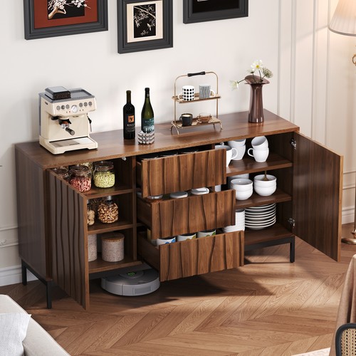 Dark oak sideboard cabinet - dark, 3