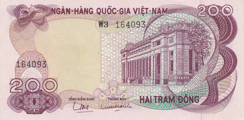 Bank vietnam 200 dong 1970 - of,
