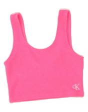 CALVIN KLEIN JEANS Womens Sport Bra Top UK 8 Small Pink Polyester CK30