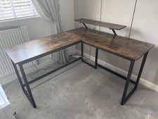 Wooden Corner Desk With Shelf