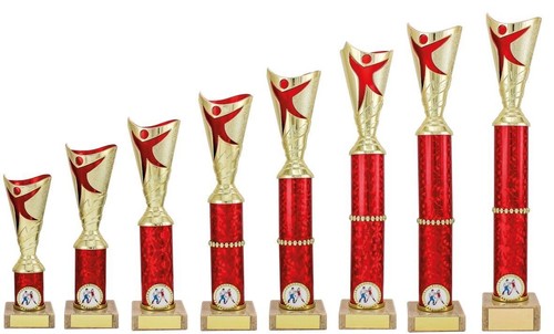 Gold red modern cups - 8, sizes