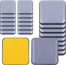 20 x Heavy Duty Furniture Gliders for Carpet & Wood Floors Noise-Reducing Square