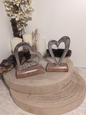Set Of Two Metal Love heart