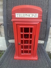 Holdcourt Red  LONDON TELEPHONE BOOTH  Wooden Landline Box Vintage 