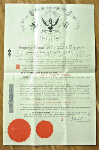 Certificate freemason 1994 - certificate,