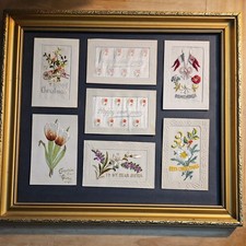 WWI, 7 x silk embroided