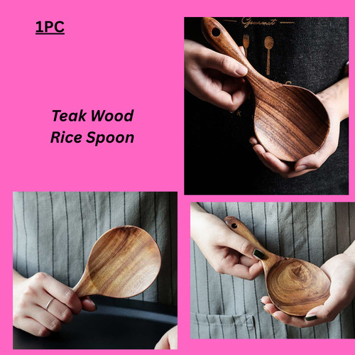 Teak wood rice spoon - wood, spoon,