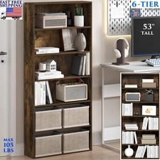 6 TIER WOODEN BOOKSHELF
