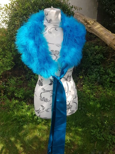 New turquoise marabou feather - new,