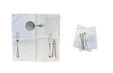 Seafood Theme Napkins 10 Pack Traditional Cutlery Linen Serviettes 43cm x 43cm
