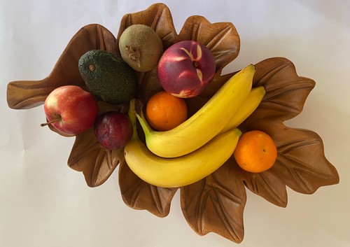 Hand carved wood fruit bowl - hand,