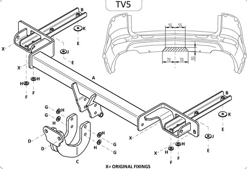 Towtrust fixed flange towbar - towtrust,
