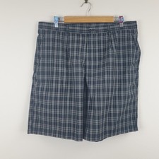 Nike Golf Shorts Mens 38 Grey Check Dri-Fit Cotton Blend Pockets Swoosh