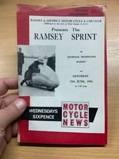 15 JUNE 1963 THE RAMSAY SPRINT MOTOR CYCLE OFFICIAL SOUVENIR PROGRAMME (LL)
