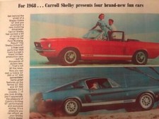 Shelby Cobra GT GT 350/500 1968 Sales Brochure  Bound Copy 6 pages