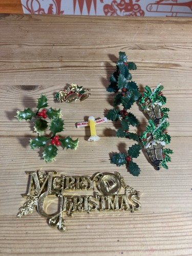 Vintage christmas cake - vintage, toppers