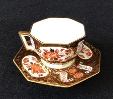 Wedgwood cup saucer imari octagonal antique floral set T4058