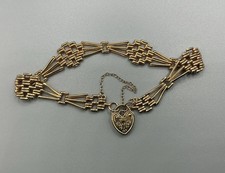9ct Gold Gate Bracelet With Padlock