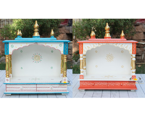 Wooden temple puja ghar mandir - wooden,