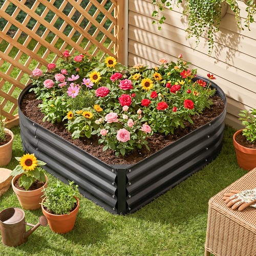 Galvanized metal raised garden - metal,