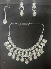 Premium American Diamond Set With Matching Earrings And Tika