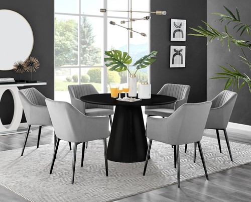 Palma black semi gloss round - black,