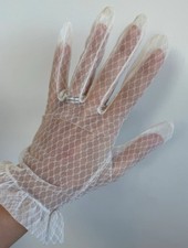 Vintage white lace gloves size