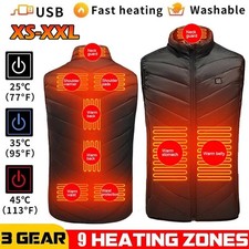 Heated Vest Warm Gilet Winter Electric USB Jacket Men Women Heating Coat Thermal
