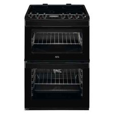 AEG CCB6740ACB Freestanding 4 Zone Ceramic Hob 60cm Double Oven Cooker U50224