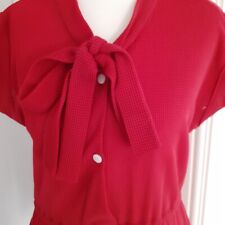RARE ORIGINAL VINTAGE  M RED FLARED DAY DRESS 1950's  swing-lindy hop/rockabilly