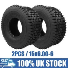 PAIR OF TURF TYRES 15 X 6.00-6