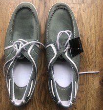 Mens Zara Green/White Boat/Loafer Shoes Size 9 EU43 New with Tags