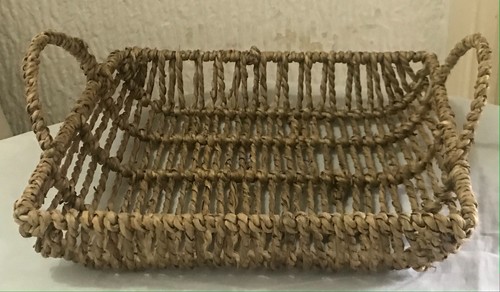 Woven seagrass storage basket - seagrass,