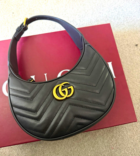 Gucci black leather quilted - black,