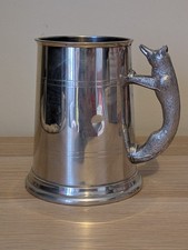 English Pewter Tankard Fox