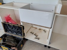 Reginox Belfast II Kitchen Sink Traditional Ceramic Single 1.0 Bowl White Waste