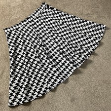 New Hell Bunny Skirt Black & Cream Houndstooth Full Skirt Circle Skirt Size 18