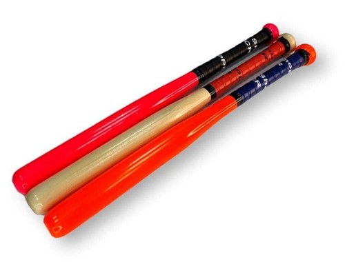 Pink orange wooden baseball - pink,
