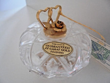 Killarney Irish Lead Crystal Glass Lidded Trinket Dish Bowl with 22ct Gold Heart